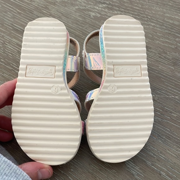 Cynthia Rowley size 6 irredescent rainbow sandals - Picture 3 of 15
